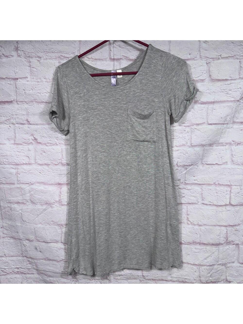 Alya Gray Short Sleeve Casual Dress XXS